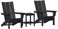 vidaXL Gartenstuhl Gartenstuhl 3 pcs Schwarz 80,5 x 74,5 x 92 cm Polyethylen (3...