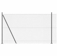 vidaXL Gartenzaun Geschwei&szlig;ter Drahtzaun mit Betonfundament 10 x 1,4 m (B x H),