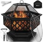 tillvex Feuerschale tillvex Feuerschale mit Funkenschutz 4in1 Grill Feuerstelle...