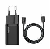 Baseus Baseus Schnellladeger&auml;t 1C 25W mit USB-C Kabel f&uuml;r USB-C 1m schwarz