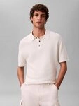 Calvin Klein Kurzarmpullover Strukturstrick, reine Baumwolle, Regular Fit