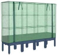 vidaXL Hochbeet Hochbeet mit Gew&auml;chshaus-Aufsatz Rattan-Optik 160x40x140 cm (1...