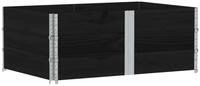 vidaXL Palettenbett Paletten-Aufsatzrahmen 3 Stk. Schwarz 150x100 Massivholz...