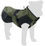 Flamingo Hundemantel Wintermantel Eisberg khaki/dunkelblau blau R&uuml;ckenl&auml;nge: 65 cm