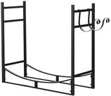 COSTWAY Kaminholzregal, BxTxH:33x84x76 cm, mit Halter, bis 50kg, aus Metall,
