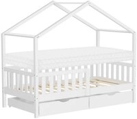 ML-DESIGN Spielbett Hausbett Kinderbett inkl. 2 Schubladen, Lattenrost und