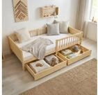 Homestyle4u Kinderbett 90x200 2 Bettk&auml;sten Rausfallschutz Einzelbett...