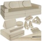 tectake Kindersofa Spielsofa, stapelbar, Schlaffunktion mit faltbaren Bodenkissen,