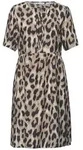 STREET ONE Sommerkleid Sommerkleid mit Split Neck und Allover-Print/Bl&auml;tter-Design
