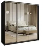 Masseno Schwebet&uuml;renschrank RIEN 180 cm Kleiderschrank mit Spiegel 3 T&uuml;ren...