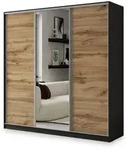 Masseno Schwebet&uuml;renschrank SORE 200 cm Kleiderschrank mit Spiegel 3 T&uuml;ren...