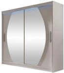 MIRJAN24 Kleiderschrank London IV (mit Schiebet&uuml;ren, Spiegel) 180x215x58 cm,