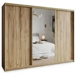 Masseno Schwebet&uuml;renschrank TAVI 270 cm Kleiderschrank mit Spiegel 3 T&uuml;ren...