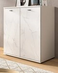 Inn.Furn Kommode Marble (Sideboard in wei&szlig; Marmor, 2-t&uuml;rig, 86 x 88 cm), mit