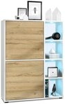 Vladon Highboard Cuba (Anrichte mit 2 T&uuml;ren, und 4 offene F&auml;cher inkl. RGB LED