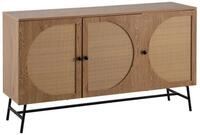Wohnling Sideboard Sideboard 140 cm Anrichte Eiche Dekor Kommodenschrank T&uuml;ren