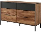 Masseno Kommode MILANO 137 cm Sideboard mit 6 Schubladen Braun