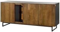 Massivmoebel24 Sideboard DAVIS (Massivholz), Mango / Altholz 180x47x81 schwarz /
