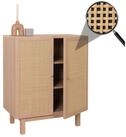 MCW Highboard MCW-M51, T&uuml;ren mit handgefertigtem nat&uuml;rlichen Kubu Rattan