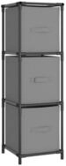 vidaXL Mehrzweckschrank Lagerschrank mit 3 Stoff-Schubladen Grau 34x34x101 cm Stahl