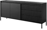 Masseno Kommode SENSATO 187 cm Sideboard mit 3 Schubladen und 2 T&uuml;ren Schwarz