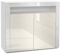 Vladon Kommode Valencia (Sideboard, mit 2 T&uuml;ren und 1 offenem Fach), Wei&szlig;