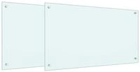 vidaXL K&uuml;chenr&uuml;ckwand 90 x 50 cm Spritzschutz K&uuml;chenr&uuml;ckwand 2er Set Wei&szlig;...
