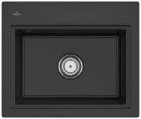 Villeroy & Boch K&uuml;chensp&uuml;le Subway Style 60 S Premiumline R7 Pure Black mit