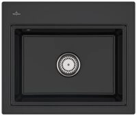 Villeroy & Boch K&uuml;chensp&uuml;le Subway Style 60 S Premiumline R7 Pure Black mit