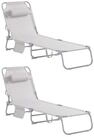 SoBuy Gartenliege OGS35x2, 2-er Set Sonnenliege klappbar, Gartenliege Liegestuhl, 2er