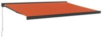 vidaXL Markise Sonnenschutz Einziehbar Orange und Braun 4x3 m Stoff und...