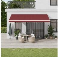 vidaXL Markise Markise Manuell mit LED Weinrot 500x300 cm