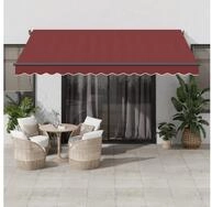 vidaXL Markise Markise Manuell mit LED Weinrot 400x350 cm