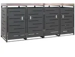 PROREGAL&reg; M&uuml;lltonnenbox M&uuml;lltonnenverkleidung Edelstahl in verschiedenen
