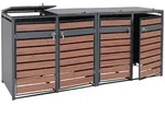 PROREGAL&reg; M&uuml;lltonnenbox XL 4er/8er-M&uuml;lltonnenverkleidung 117x284x98cm Metall 118kg