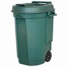 EDA Plastiques M&uuml;lleimer Fahrbarer Abfallbeh&auml;lter 110L Farbe: gr&uuml;n, Ma&szlig;e: