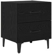 vidaXL Bett Bettschrank Schwarz Eichen-Optik 40 x 35 x 47,5 cm (1-tlg)