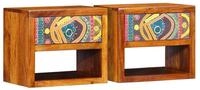 vidaXL Nachttisch Nachttisch 2 pcs Braun 40 x 35 x 35 cm Massivholz (2-St)