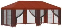 vidaXL Partyzelt Garten Pavillon mit Seitenw&auml;nden 6 x 3 m Terrakotta