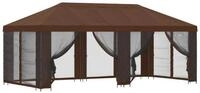 vidaXL Partyzelt Garten Pavillon mit Seitenw&auml;nden 6 x 3 m Braun
