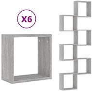 vidaXL Regal W&uuml;rfelregale 6 Stk. Grau Sonoma 30x15x30 cm, 6-tlg.