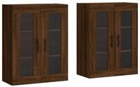 vidaXL Sideboard Wandschr&auml;nke 2 Stk. Braun Eichen-Optik Holzwerkstoff (2 St)