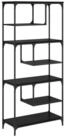 vidaXL B&uuml;cherregal B&uuml;cherregal Schwarz Eichen-Optik 81 x 36 x 176 cm Holzwerkstoff,