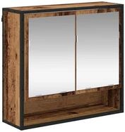 vidaXL Badezimmerspiegelschrank Wandregal mit Regal Wandmontiert Altholz 65 x 20 x 60