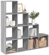 vidaXL B&uuml;cherregal NA Raumteiler-B&uuml;cherregal 4 Stufen Grau Sonoma...