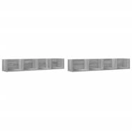 vidaXL Kommode, Wandschr&auml;nke 2 Stk. Grau Sonoma 99x18x16,5 cm Holzwerkstoff