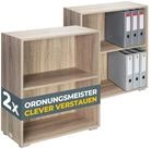 Casaria B&uuml;cherregal Vela, Eiche Holz 2er Set 77x60x28cm Standregal K&uuml;che...