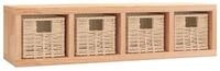 vidaXL Regal Wandregal mit K&ouml;rben 62x18x16 cm Massivholz Nussbaum