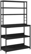 vidaXL B&uuml;cherregal K&uuml;chenregal Schwarz Eichen-Optik 100 x 40 x 168 cm, 1-tlg.