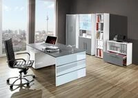 KERKMANN Schreibtisch Schreibtisch Lugano Glas BxT 160x80cm grafit